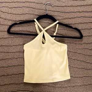 Yellow Cropped Tank Top